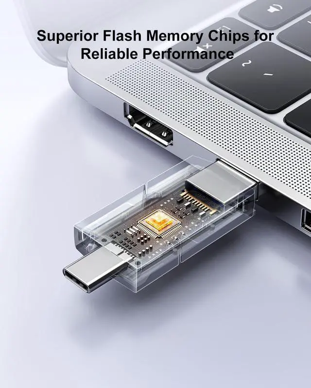 Alt view image 5 of 7 - 128GB USB C Flash Drive Dual Drive Type C + USB A 128GB USB 2.0 Drive Push-Pull USB-C Memory Stick USB C Thumb Drive for iPhone 15 Smartphone Tablet Computer