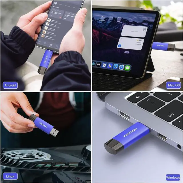 Alt view image 6 of 7 - 64GB USB C Flash Drive 5-Pack 2-in-1 Type-C Flash Drive USB-A&USB-C 3.0 Dual Drive OTG Thumb Drive Memory Stick for Android Smartphone/Tablet/PC