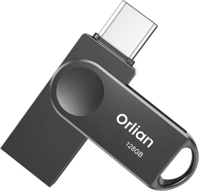 Main image of 128GB USB C Flash Drive Dual Drive USB 3.0 and Type C Thumb Drive Up to 110MB/s Read Metal Waterproof Swivel Design Portable for PC Laptop Tablet Android Smartphone iPhone 15 and More Black