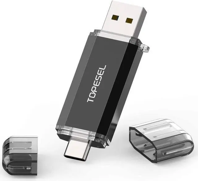 Main image of Type C 256GB USB C Flash Drive Dual 2-in-1 USB C Thumb Drive USB 3.0/3.2 Gen1 USB C Drive 256 GB USB-C Memory Stick with LED Indicator for Easy Data Sharing Between PC and Android Smartphones