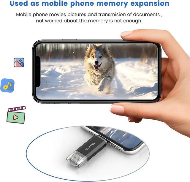 Alt view image 7 of 7 - Type C 256GB USB C Flash Drive Dual 2-in-1 USB C Thumb Drive USB 3.0/3.2 Gen1 USB C Drive 256 GB USB-C Memory Stick with LED Indicator for Easy Data Sharing Between PC and Android Smartphones