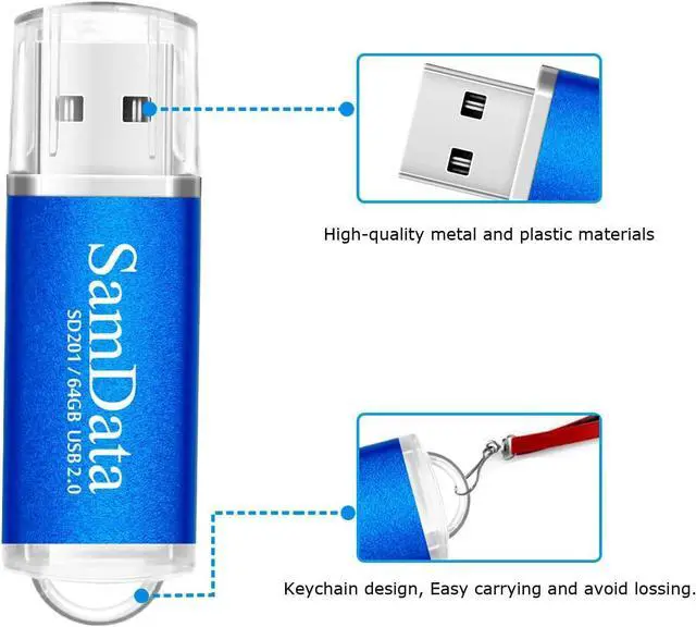 Alt view image 5 of 7 - 3 Pack 64GB USB Flash Drives USB 2.0 Thumb Drives Memory Stick Jump Drive Zip Drive 3 Colors: Green Black Blue