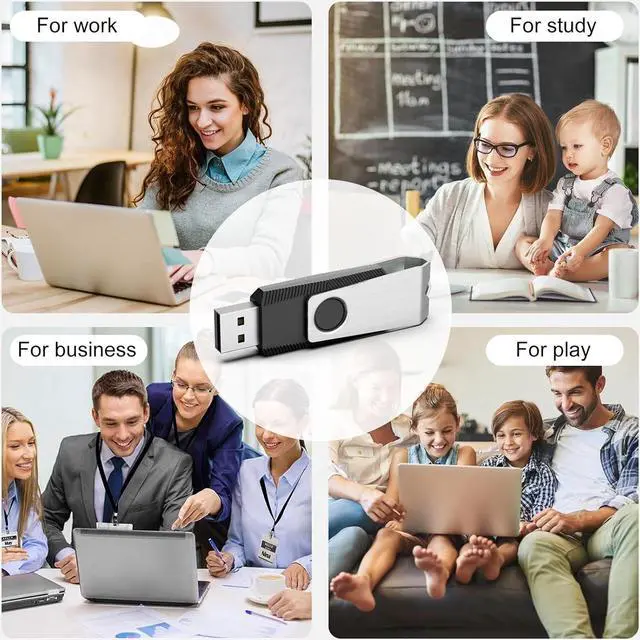 Alt view image 6 of 7 - 128GB USB 2.0 Flash Drive Memory Stick Thumb Drive Swivel USB Jump Drive with LED Indicator (Black)