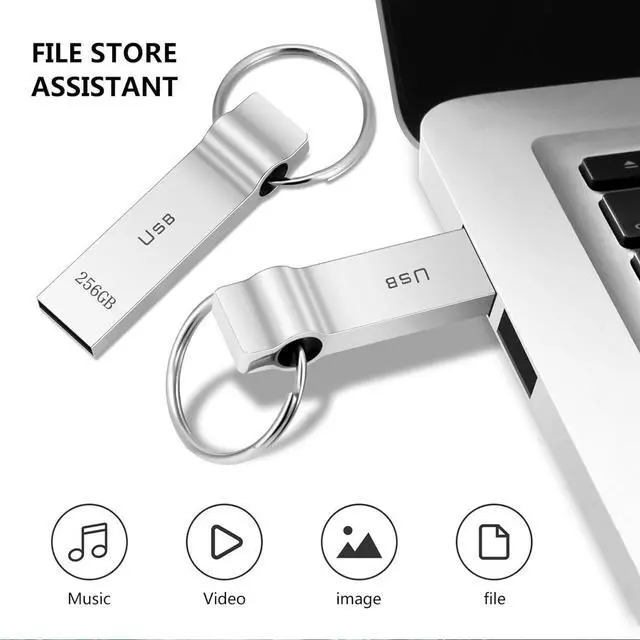 Alt view image 2 of 7 - USB Flash Drive 230GB Waterproof USB Stick High Speed Memory Stick 230GB Ultra Large Storage Metal Thumb Drive with Keychain Design for Laptop Computer Tablet