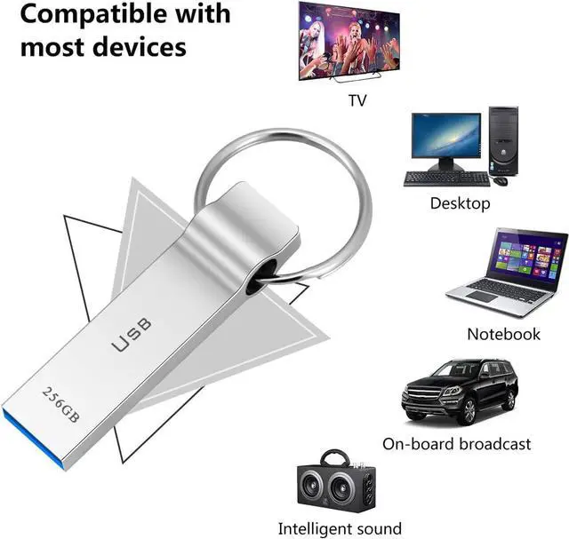 Alt view image 3 of 7 - USB Flash Drive 230GB Waterproof USB Stick High Speed Memory Stick 230GB Ultra Large Storage Metal Thumb Drive with Keychain Design for Laptop Computer Tablet