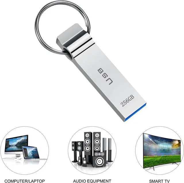 Alt view image 5 of 7 - USB Flash Drive 230GB Waterproof USB Stick High Speed Memory Stick 230GB Ultra Large Storage Metal Thumb Drive with Keychain Design for Laptop Computer Tablet