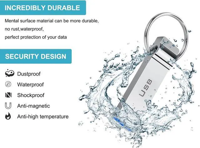 Alt view image 6 of 7 - USB Flash Drive 230GB Waterproof USB Stick High Speed Memory Stick 230GB Ultra Large Storage Metal Thumb Drive with Keychain Design for Laptop Computer Tablet