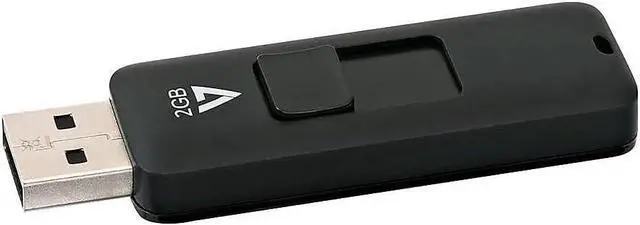 Main image of 2GB USB 2.0 Flash Drive with Retractable USB Connector - VF22GAR-3N Black