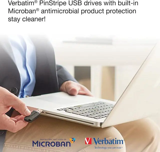 Alt view image 4 of 7 - 8GB Pinstripe USB Flash Drive - Black