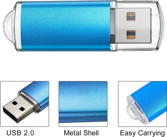 Alt view image 2 of 7 - USB Flash Drive 5 Pack 64GB USB 2.0 Flash Drive Memory Stick USB Drive Jump Drive USB Storage Flash Drives Pen Drive Thumb Drives (5 Mixed Colors: Black Blue Green Red Silver)