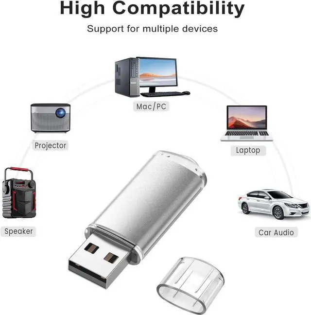 Alt view image 6 of 7 - USB Flash Drive 5 Pack 64GB USB 2.0 Flash Drive Memory Stick USB Drive Jump Drive USB Storage Flash Drives Pen Drive Thumb Drives (5 Mixed Colors: Black Blue Green Red Silver)