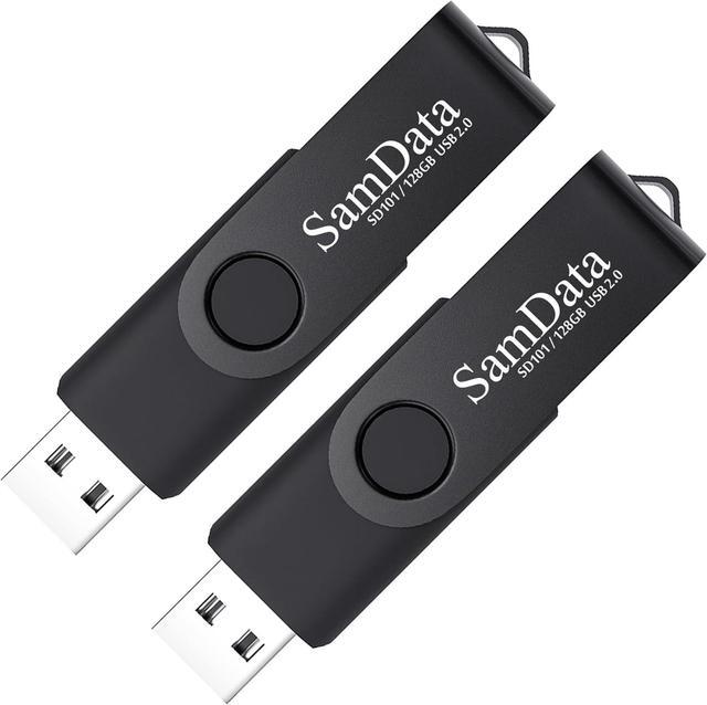 Main image of 128GB USB Flash Drives 2 Pack 128GB Thumb Drives Memory Stick Jump Drive with LED Light for Storage and Backup (2 Pack Black)