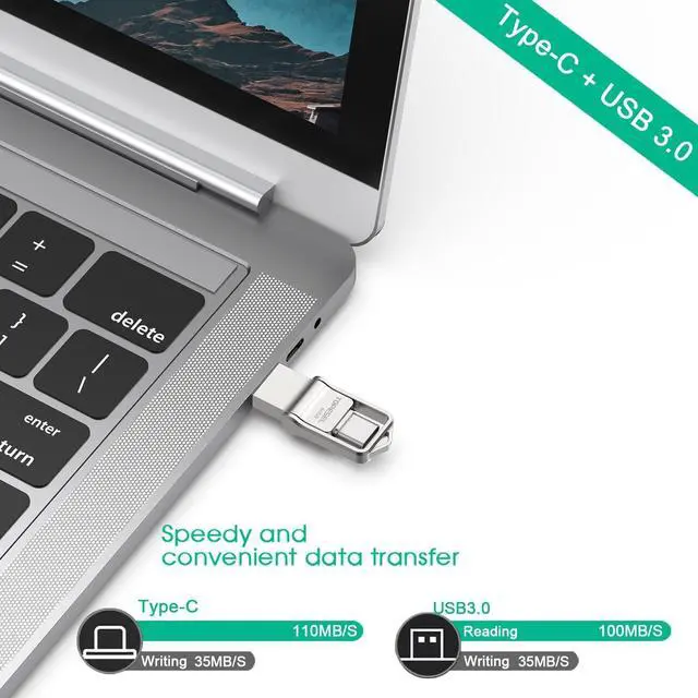 Alt view image 5 of 7 - 64GB USB C Flash Drive Dual USB 3.0 Flash Drive USB A & Type C Thumb Drive UDP-Tech Waterproof Type C Flash Drive Portable USB C OTG Flash Drive for Computer Mac Smartphone Tablet