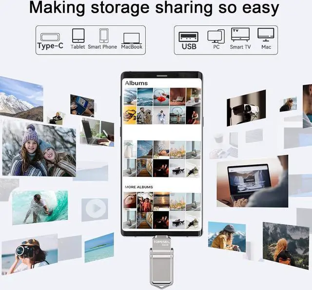 Alt view image 6 of 7 - 64GB USB C Flash Drive Dual USB 3.0 Flash Drive USB A & Type C Thumb Drive UDP-Tech Waterproof Type C Flash Drive Portable USB C OTG Flash Drive for Computer Mac Smartphone Tablet