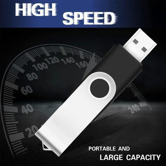 Alt view image 3 of 7 - 3PCS 1GB USB Flash Drive USB 2.0 Drive Swivel USB Stick Memory Stick Metal Pen Drive (Black)