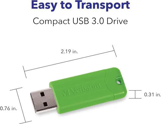 Alt view image 6 of 7 - 16GB Pinstripe USB 3.2 Gen 1 Flash Drive Retractable Thumb Drive- 5 Pack - Multicolor (Green Blue Red Purple Cyan)
