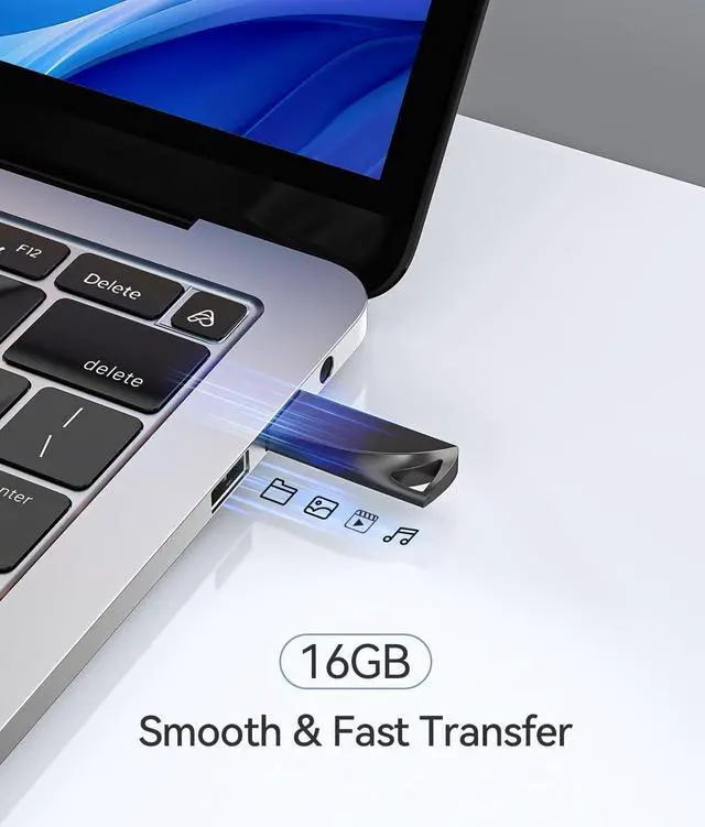 Alt view image 2 of 7 - 16GB USB Flash Drive 5 Pack Waterproof Metal USB Memory Stick Slim USB 2.0 Flash Drive Portable Pen Drive Thumb Drive with Keychain Hole Jump Drive for Computer/Car/Smart TV (Black)