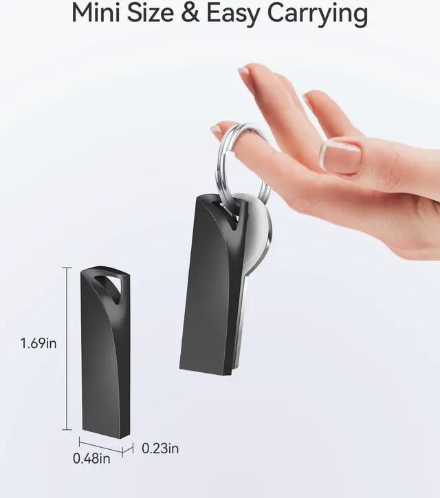 Alt view image 6 of 7 - 16GB USB Flash Drive 5 Pack Waterproof Metal USB Memory Stick Slim USB 2.0 Flash Drive Portable Pen Drive Thumb Drive with Keychain Hole Jump Drive for Computer/Car/Smart TV (Black)
