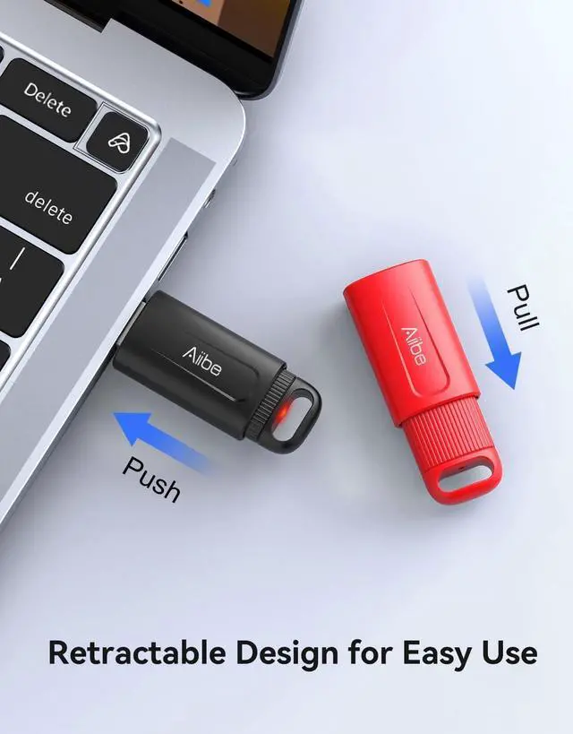 Alt view image 2 of 7 - 128GB USB Flash Drive 2 Pack 128GB Flash Drives Thumb Drive USB 2.0 Memory Stick Zip Drive Jump Drive 128GB USB Drive with Keychain (128GB Black and Red)