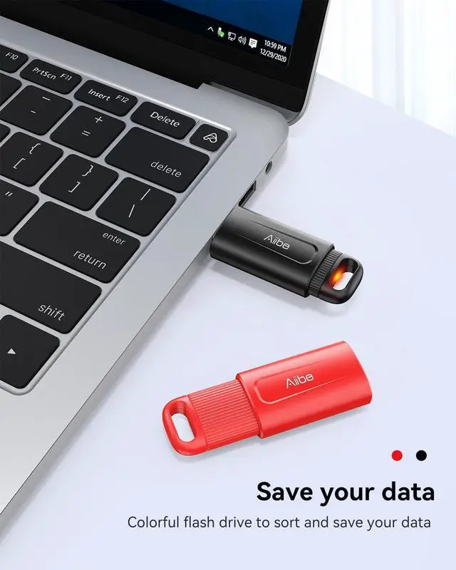 Alt view image 7 of 7 - 128GB USB Flash Drive 2 Pack 128GB Flash Drives Thumb Drive USB 2.0 Memory Stick Zip Drive Jump Drive 128GB USB Drive with Keychain (128GB Black and Red)