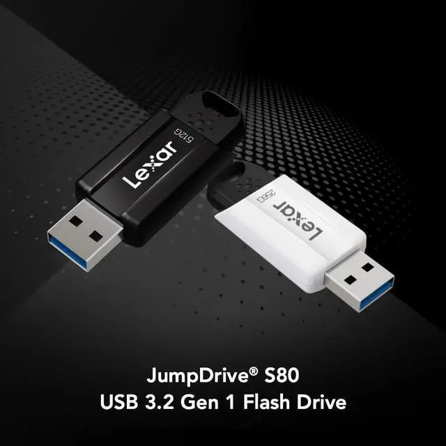 Alt view image 6 of 6 - 128GB JumpDrive S80 USB 3.2 Gen 1 Flash Drive for Storage Expansion and Backup Up To 150MB/s Read Black (LJDS080128G-BNBNU)