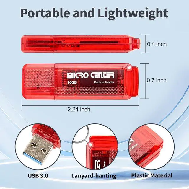 Alt view image 5 of 6 - Micro Center Super Speed 20 Pack 16GB USB 3.0 Flash Drive Memory Stick Thumb Drive Data Storage Jump Drive Bulk Much Faster Than USB2.0 Flash Drive Red