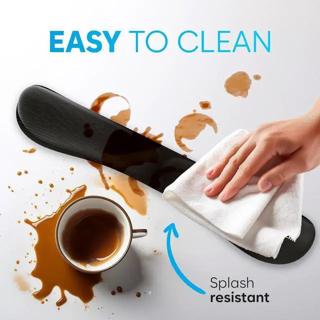 Alt view image 4 of 7 - Mouse & Keyboard Wrist Rest Set - Silky Gel Memory Foam - Ergonomic Wrist Rest for Computer Keyboard Wrist Pad for Keyboard + Wrist Rest for Mouse - for Gaming and Office - Pain Relief - Black