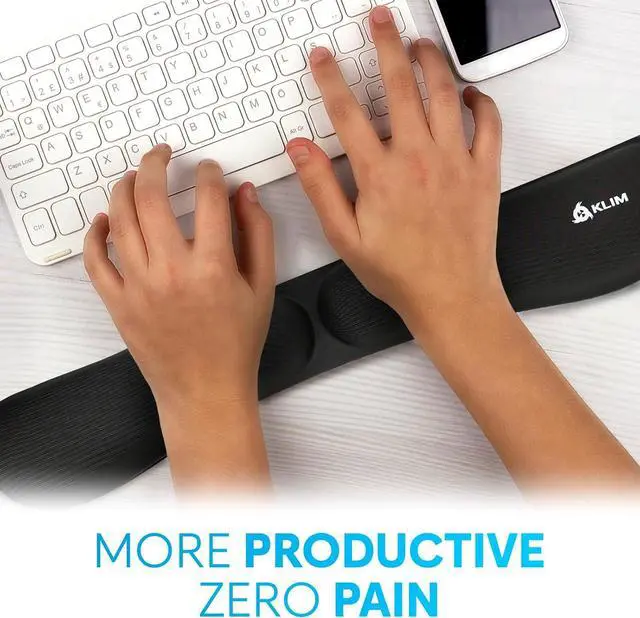 Alt view image 2 of 7 - Mouse & Keyboard Wrist Rest Set - Silky Gel Memory Foam - Ergonomic Wrist Rest for Computer Keyboard Wrist Pad for Keyboard + Wrist Rest for Mouse - for Gaming and Office - Pain Relief - Black