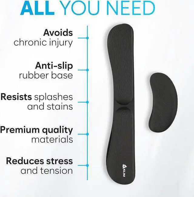 Alt view image 5 of 7 - Mouse & Keyboard Wrist Rest Set - Silky Gel Memory Foam - Ergonomic Wrist Rest for Computer Keyboard Wrist Pad for Keyboard + Wrist Rest for Mouse - for Gaming and Office - Pain Relief - Black