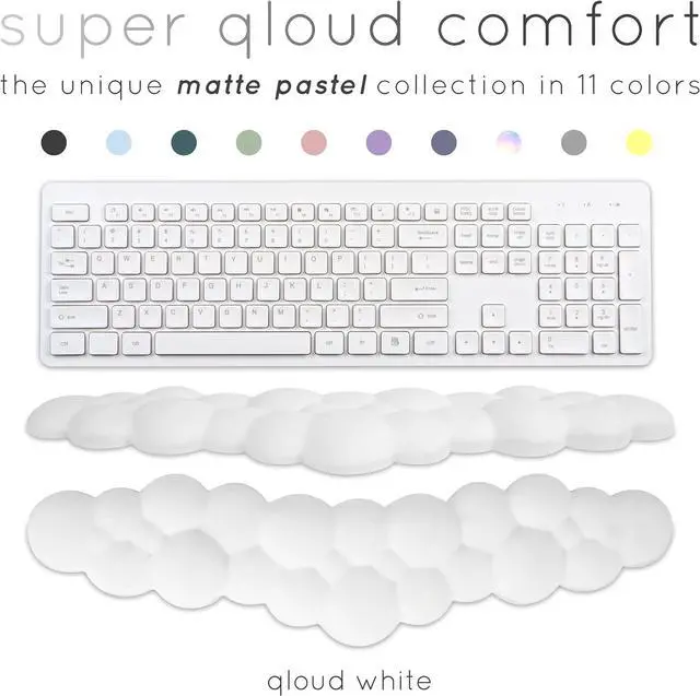 Alt view image 2 of 7 - Qloud Cloud Wrist Rest Keyboard  Cloud Palm Rest Keyboard Rest  Desk Cloud Wrist Pad  Keyboard Wrist Rest for Computer Keyboard Gaming Wrist Rest - Cloud Arm Rest Keyboard Wrist Pad - White