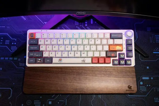 Alt view image 4 of 7 - Wooden Wrist Rest Pad 12.8 Compact Ergonomic Walnut Wood Hand Wrist Rest for 60% 75% Mechanical Keyboard Non-Slip Palm Pad for Comfortable Typing and Playing (for 75%)