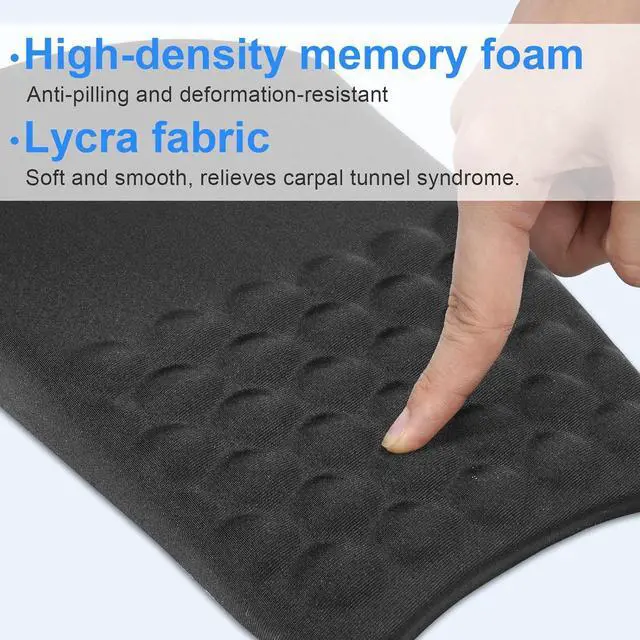 Alt view image 3 of 7 - Ergonomic Wrist Mouse Pad with Massage Design Wrist Rest Pain Relief Mousepad with Memory Foam Non-Slip PU Base Mouse Pad with Wrist Support for Wireless Mouse & Desk Y New Black