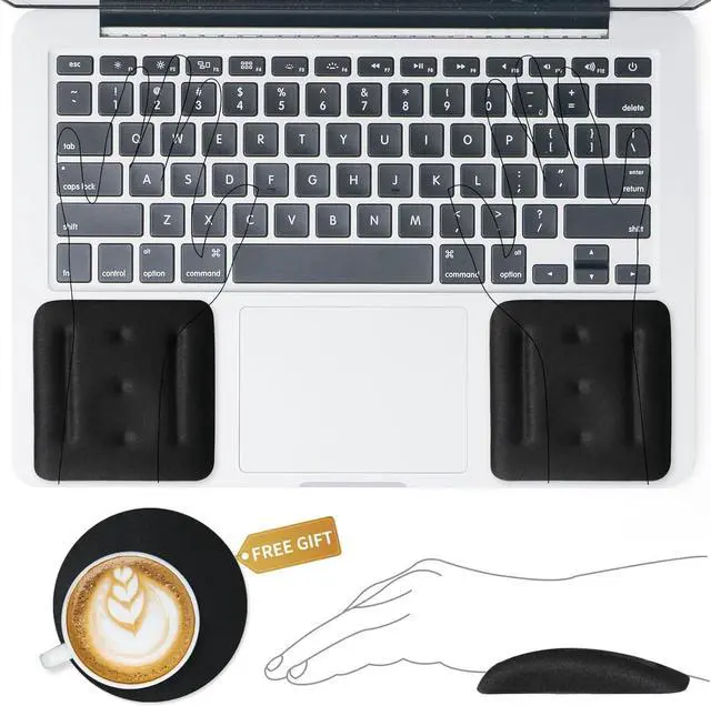 Main image of Wrist Rests for Laptop Laptop Wrist Support for Keyboard and Mouse Ergonomic Memory Foam Wrist Pads for Laptop Office Computer Comfortable Typing Wrist Pain & Carpal Tunnel Relief (Black)