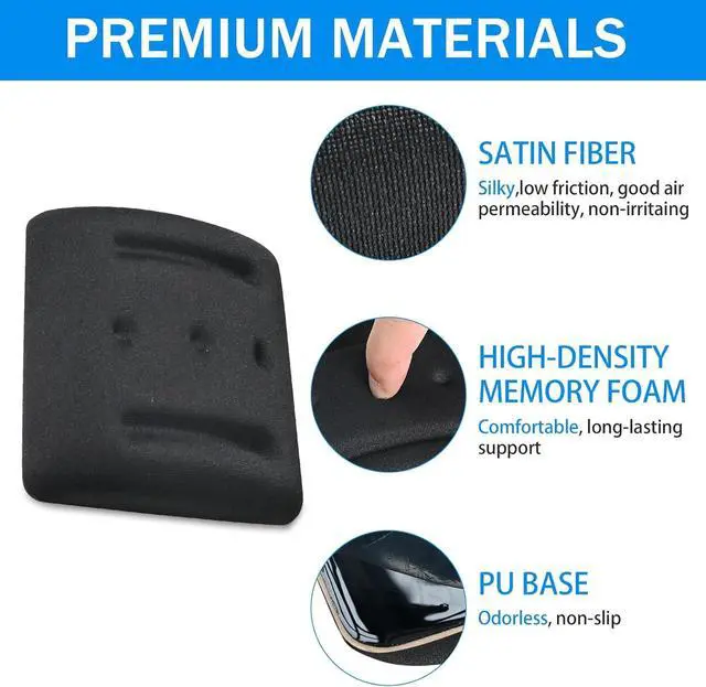 Alt view image 4 of 6 - Wrist Rests for Laptop Laptop Wrist Support for Keyboard and Mouse Ergonomic Memory Foam Wrist Pads for Laptop Office Computer Comfortable Typing Wrist Pain & Carpal Tunnel Relief (Black)
