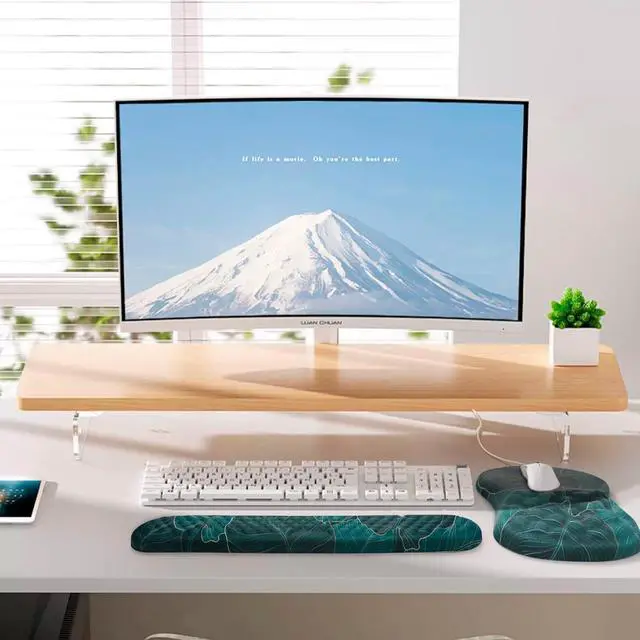 Alt view image 6 of 7 - Mouse Pad Wrist Support 2 in1 Keyboard Wrist Rest+ Ergonomic Mouse Pad Non-Slip Wrist Rest for Computer Keyboard Made Easy Typing & Relieve Wrist PainBanana Leaf Green