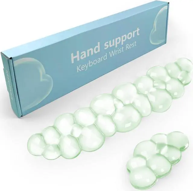Main image of Gel Cloud Keyboard and Mouse Wrist Rest Cute Wrist Support and Arm Support Keyboard Rest for Keyboard and Mouse Typing Pain ReliefSuitable for Office/Computer/Laptop/Gaming Green