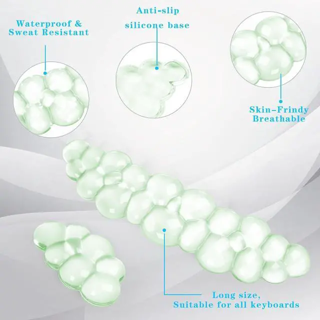 Alt view image 4 of 7 - Gel Cloud Keyboard and Mouse Wrist Rest Cute Wrist Support and Arm Support Keyboard Rest for Keyboard and Mouse Typing Pain ReliefSuitable for Office/Computer/Laptop/Gaming Green