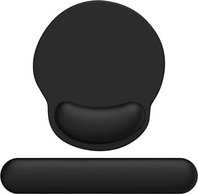 Main image of Mouse Pad Wrist Support Ergonomic Memory Foam Keyboard Wrist Pad & Gel Wrist Rest Set for Computer Keyboard for Easy Typing & Pain Relief for Office & Home(Black Set)