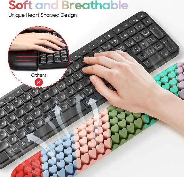 Alt view image 3 of 7 - Keyboard Wrist Rest Wrist Rest for Computer Keyboard Ergonomic Mouse Wrist Rest Made of Comfortable and Breathable Silicone Wrist Pad for KeyboardComputer Mouse for Desk Office Supplies