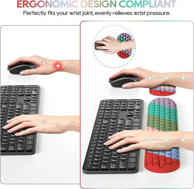 Alt view image 5 of 7 - Keyboard Wrist Rest Wrist Rest for Computer Keyboard Ergonomic Mouse Wrist Rest Made of Comfortable and Breathable Silicone Wrist Pad for KeyboardComputer Mouse for Desk Office Supplies