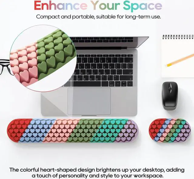 Alt view image 6 of 7 - Keyboard Wrist Rest Wrist Rest for Computer Keyboard Ergonomic Mouse Wrist Rest Made of Comfortable and Breathable Silicone Wrist Pad for KeyboardComputer Mouse for Desk Office Supplies