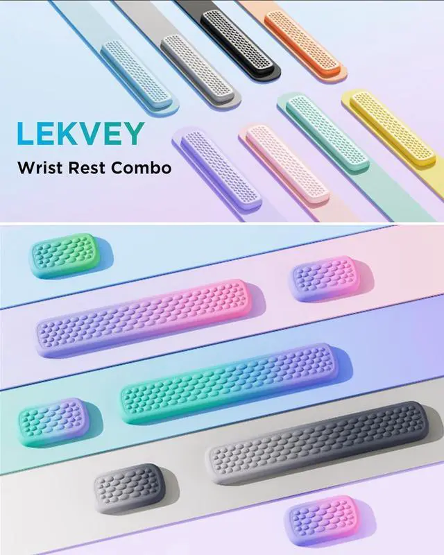 Alt view image 2 of 7 - Wrist Rest for Computer Keyboard Keyboard Wrist Rest - Silky Memory Foam Wrist Rest for Keyboard and Mouse Wrist Pad for Keyboard Typing Pain Relief Wrist Support for Keyboard Pink Purple