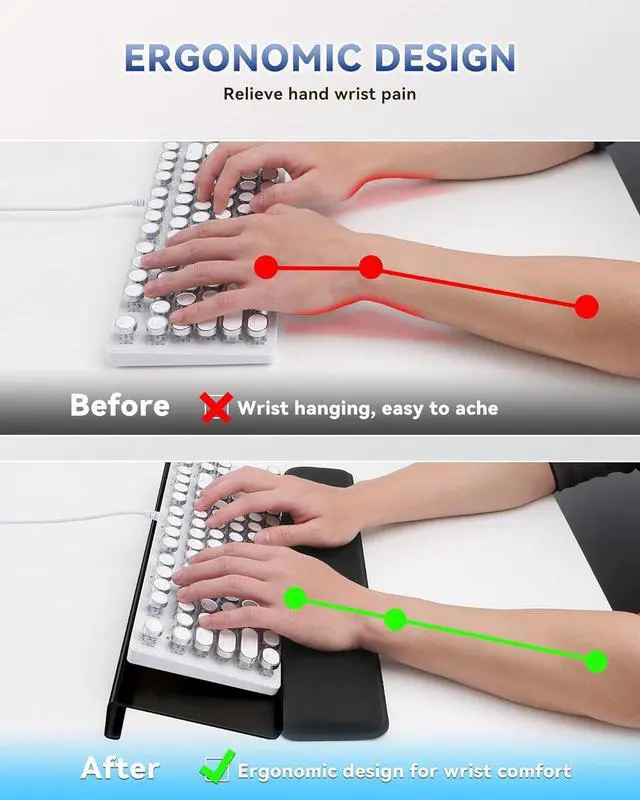 Alt view image 4 of 7 - Zibly Ergonomic Gel Keyboard Wrist Rest & Mousepad Rests for Computer Silky Memory Foam for Typing Laptop Keyboard and Mouse Desk Pads Support Hand and Arm 2 Piece Pad for Office and Travel