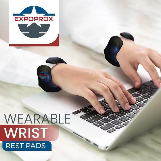 Alt view image 2 of 7 - Wearable Gaming Wrist Rest for Keyboard Mouse pad Laptop and PC Work or Gamer Support. (Black S-M)