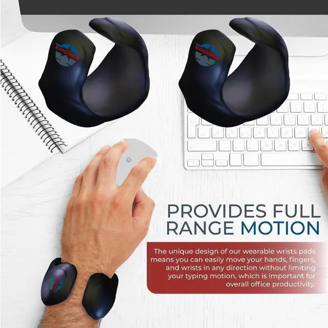 Alt view image 3 of 7 - Wearable Gaming Wrist Rest for Keyboard Mouse pad Laptop and PC Work or Gamer Support. (Black S-M)