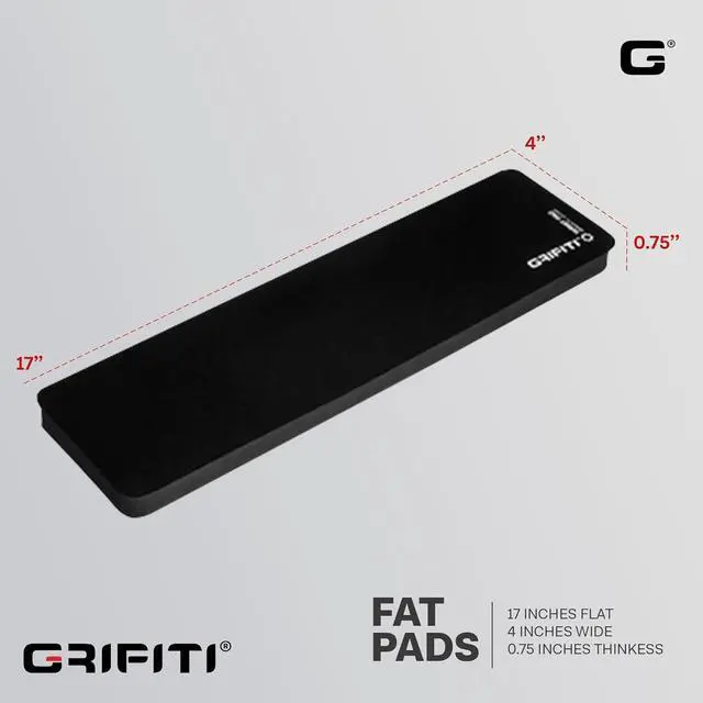 Alt view image 2 of 7 - Grifiti Fat Wrist Pad 17 in Black is a 4 Inch Wide Wrist Rest for Standard Keyboards and Mechanical Keyboards New Materials