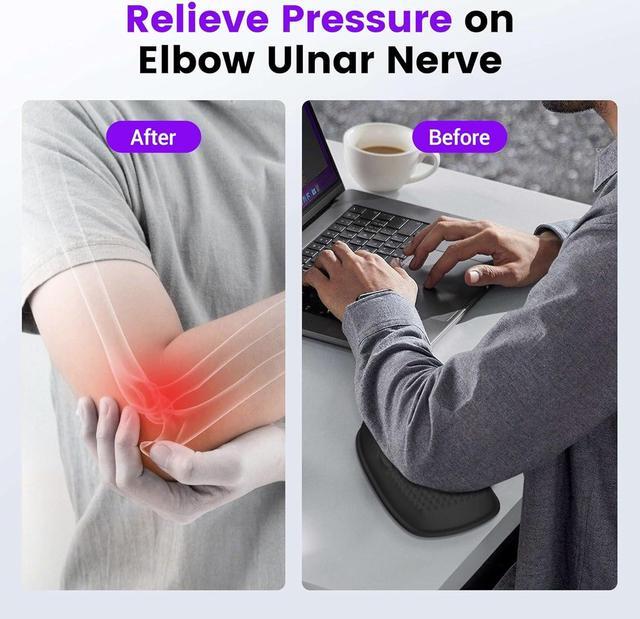 Alt view image 2 of 7 - Elbow Rest Pads for Desk Thicken Large Size Elbow Pads with Soft Memory Foam and Non-Slip Silicone Base Armrest Pad Wrist Rest Pad for Home Office and Games (2 pcs)