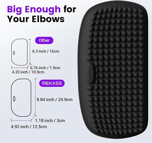 Alt view image 3 of 7 - Elbow Rest Pads for Desk Thicken Large Size Elbow Pads with Soft Memory Foam and Non-Slip Silicone Base Armrest Pad Wrist Rest Pad for Home Office and Games (2 pcs)