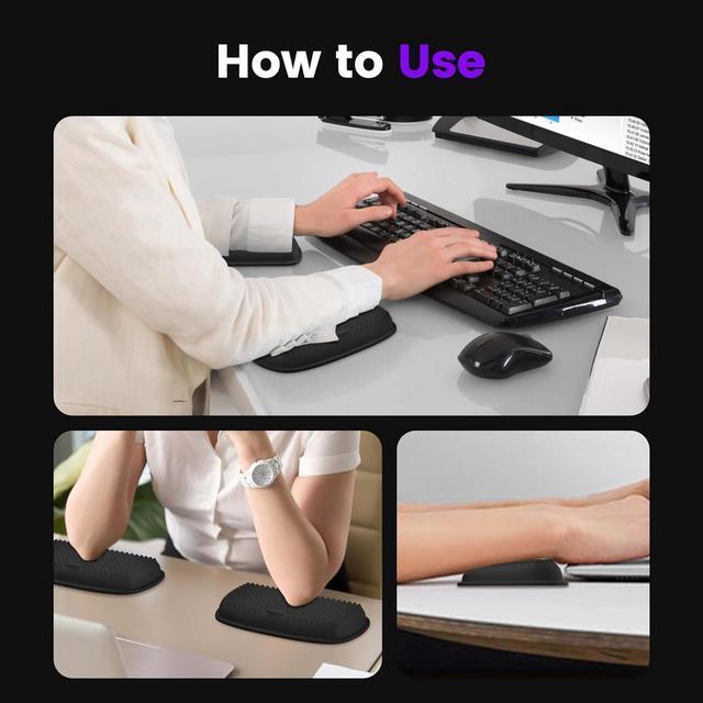 Alt view image 6 of 7 - Elbow Rest Pads for Desk Thicken Large Size Elbow Pads with Soft Memory Foam and Non-Slip Silicone Base Armrest Pad Wrist Rest Pad for Home Office and Games (2 pcs)