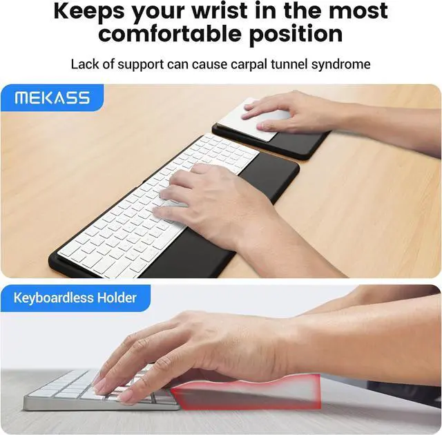Alt view image 2 of 7 - Keyboard Wrist Rest Relieves Wrist Pain for Office and Typing Compatible with Wireless Magic Keyboard 2 with Numeric Keypad and Magic Keyboard with Touch ID (MQ052LL/A MK2C3LL/A)